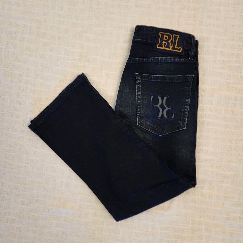 NWOT Ralph Lauren (RRL) Wash Denim "38" Embroidered Back Pocket Size 32 A415